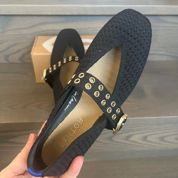 Rothy's Max Buckle Mary Jane flat in Black Mesh Size 7 - Like New! - Picture 9 of 14